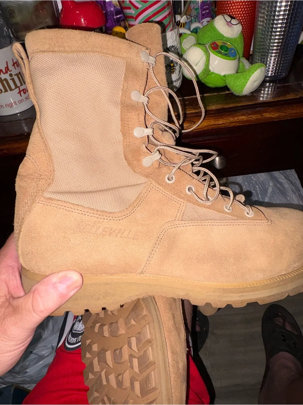 Men's Tan Suede Lace-Up Field Boots